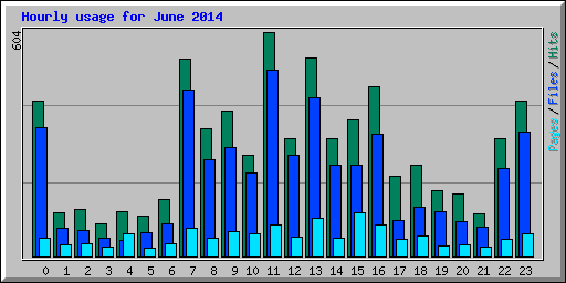 Hourly usage for June 2014