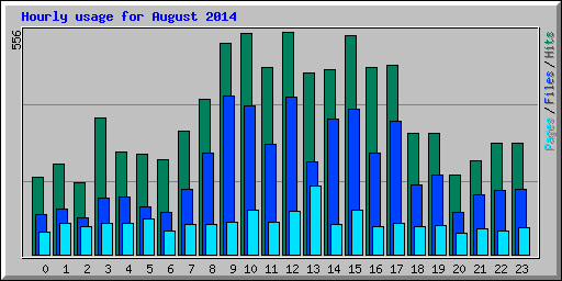 Hourly usage for August 2014