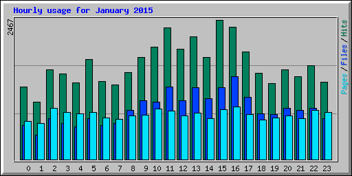 Hourly usage for January 2015